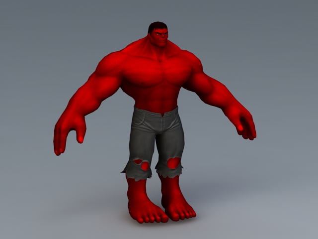 Red Hulk 3d model 3ds Max,Autodesk FBX,Object files free download