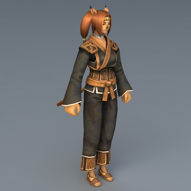 Final Fantasy Female Character 3d rendering