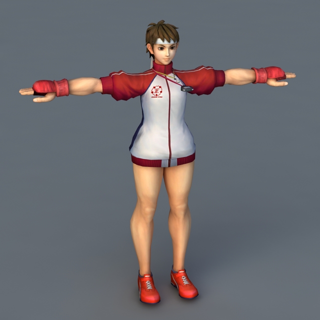 Street Fighter Sakura Kasugano 3d rendering