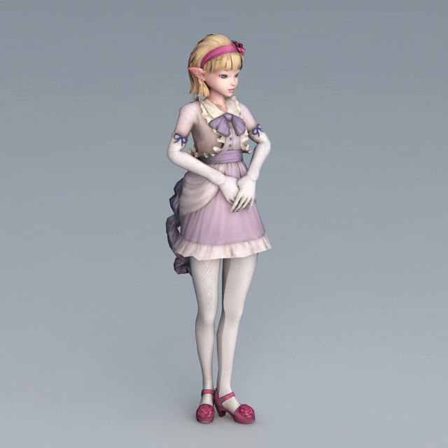 High Elf Girl 3d rendering