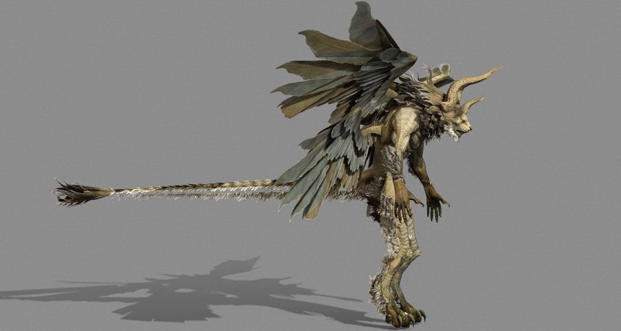 Lion with Wings 3d rendering