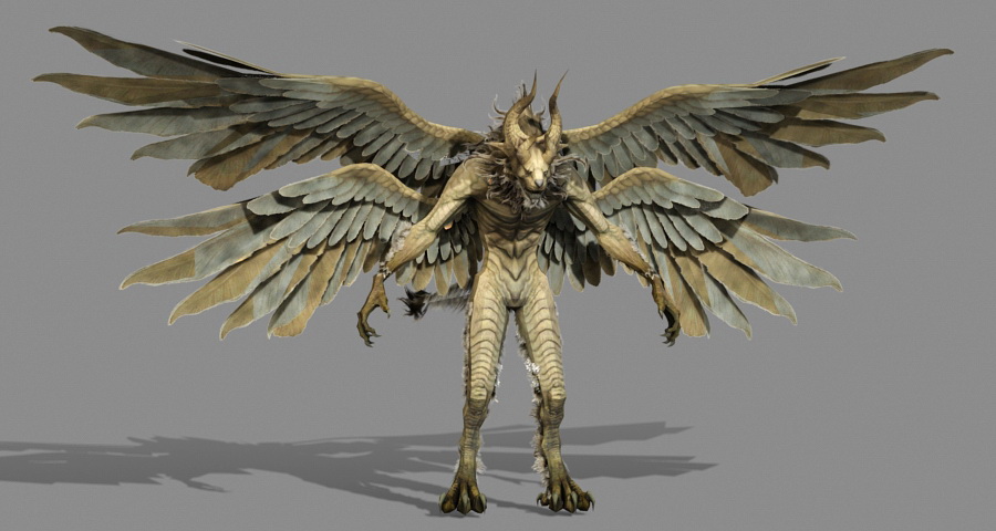 Lion with Wings 3d rendering