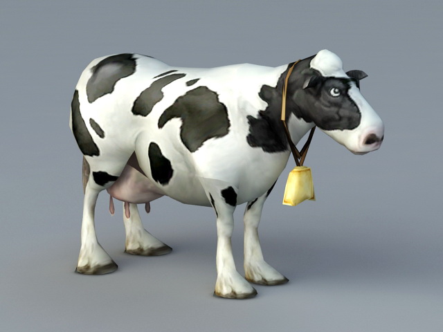Animated Cow Rig 3d rendering