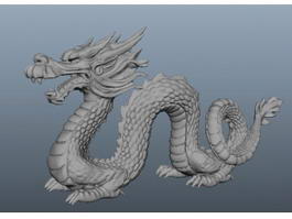 Chinese Stone Dragon Statue 3d preview