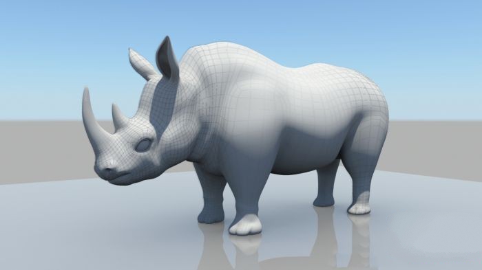 White Rhino 3d rendering