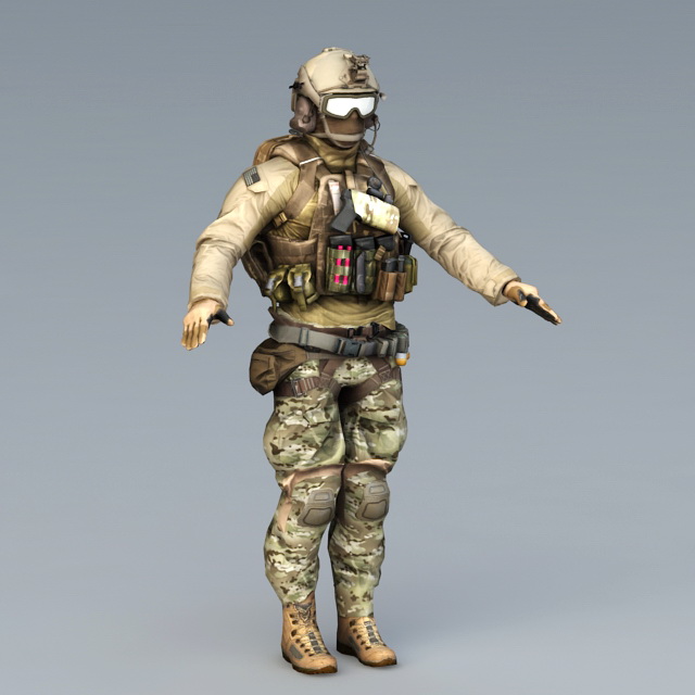 Navy SEALs Special Forces 3d rendering