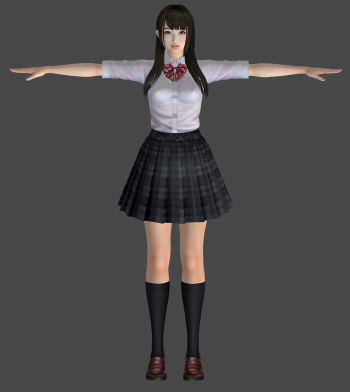 Japanese School Girl 3d rendering