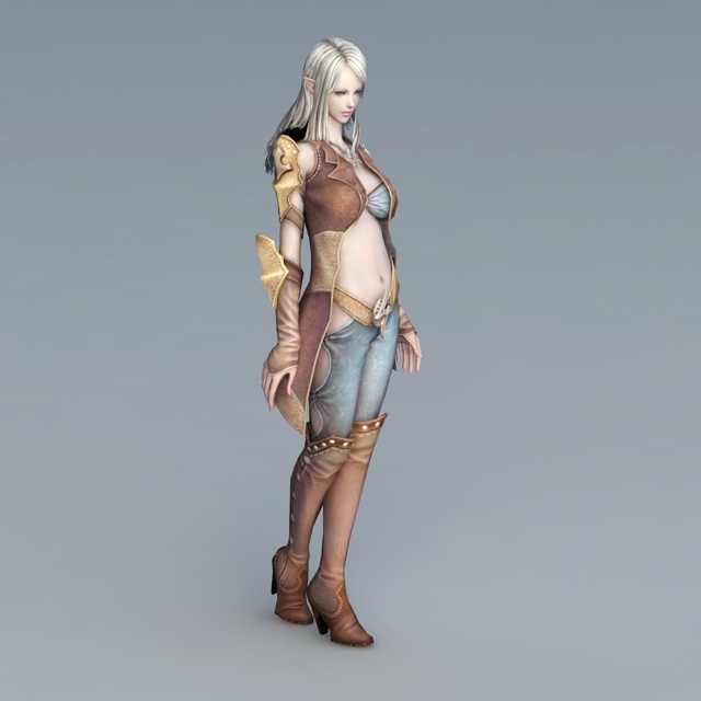 High Elf Female Rig & Animated 3d rendering