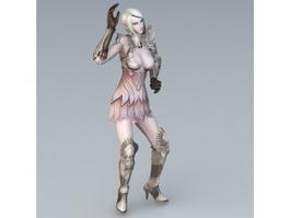 Female Elf Dancing 3d model preview