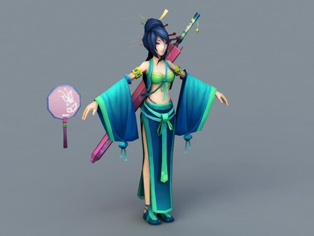 Traditional Chinese Woman 3d rendering