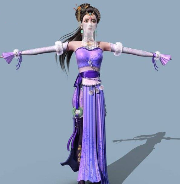Medieval Princess with Veil 3d rendering