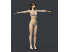 Hot Asian Bikini Girl 3d model preview