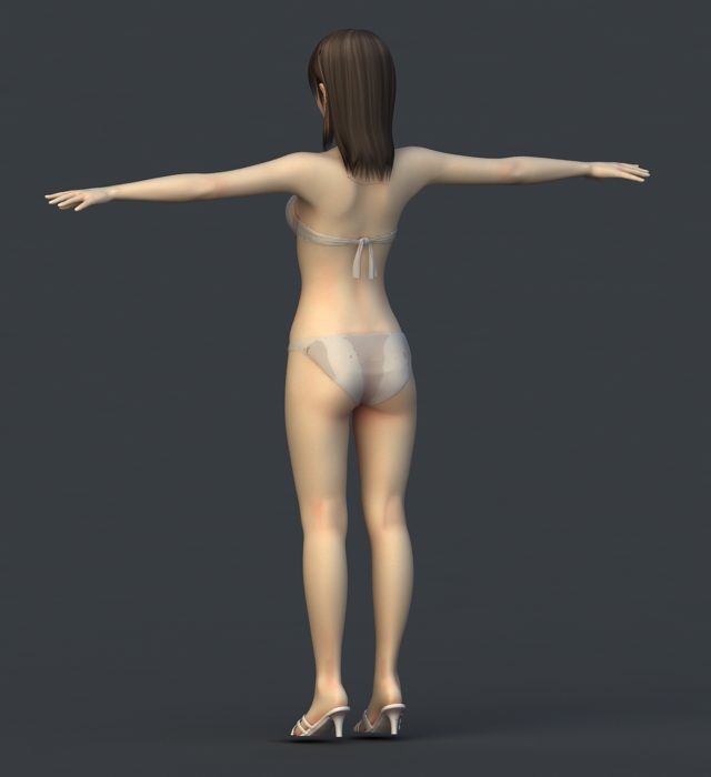 Hot Asian Bikini Girl 3d rendering