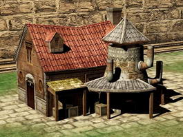 Medieval Blacksmith Forge 3d model preview