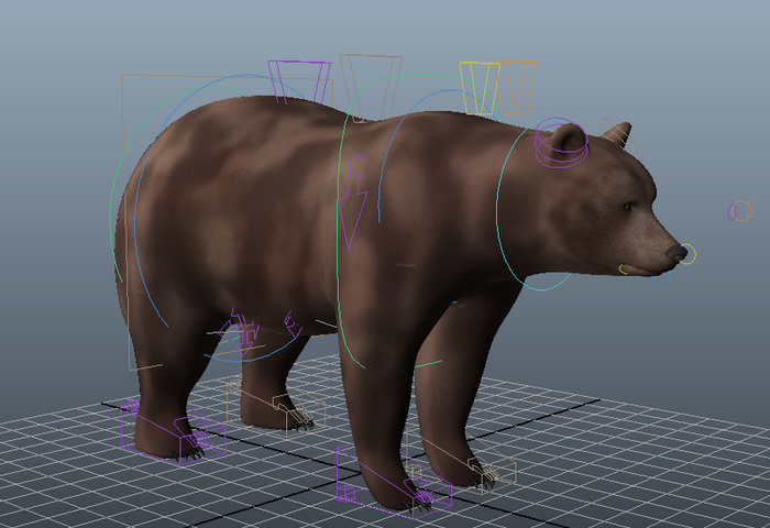 Brown Bear Rig 3d rendering