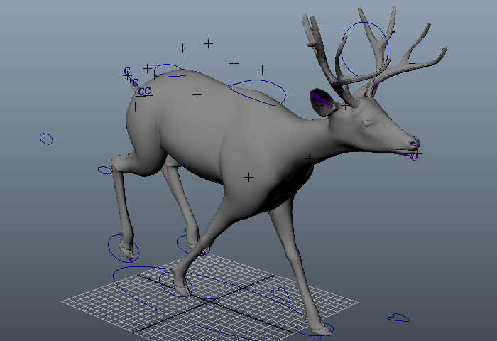 Running Deer Rig 3d rendering