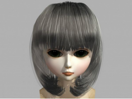 Kawaii Girl Head 3d model preview