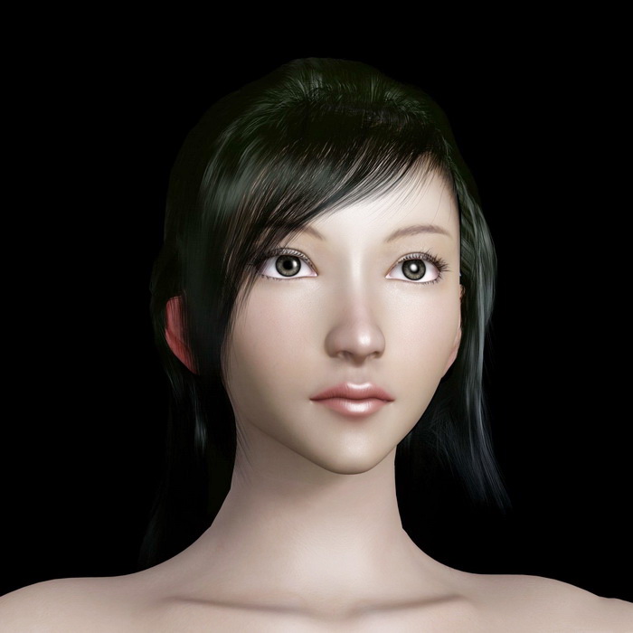 Beautiful Female Head 3d rendering