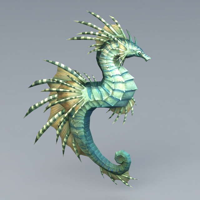 Green Seahorse 3d rendering