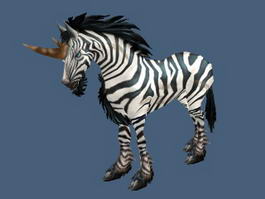 Zebra Unicorn 3d model preview