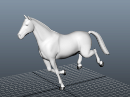 Animated Running Horse 3d model preview
