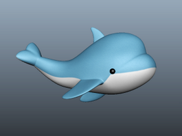 Cute Cartoon Dolphin 3d preview