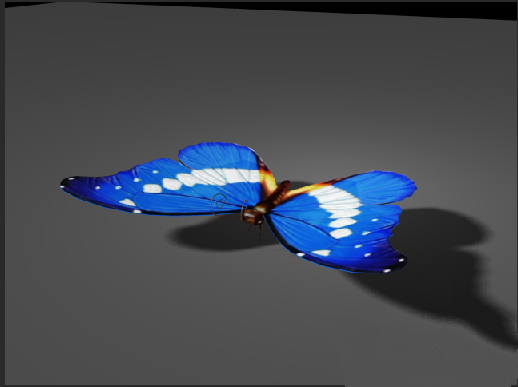 Blue Monarch Butterfly 3d rendering