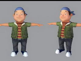 Little Boy Cartoon 3d model preview