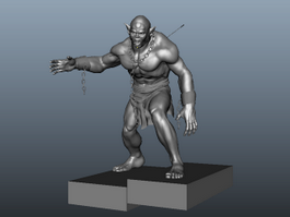 Half-orc Barbarian 3d preview