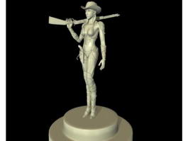 Cowgirl with Gun 3d preview