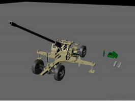 WW2 Artillery 3d model preview