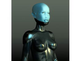 Blue Alien Girl 3d model preview