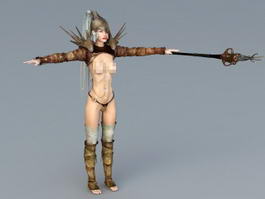 Female Cyborg Warrior 3d model preview