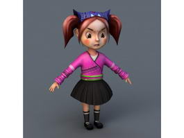 Cute Little Girl 3d model preview