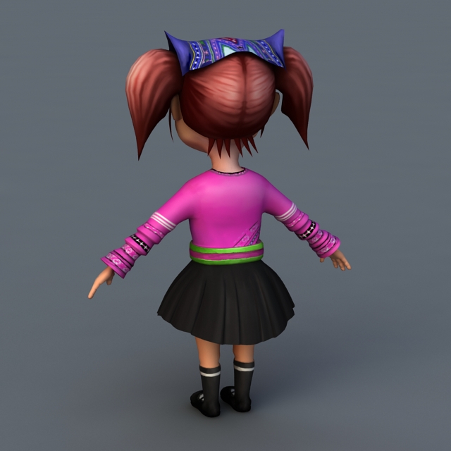 Cute Little Girl 3d rendering