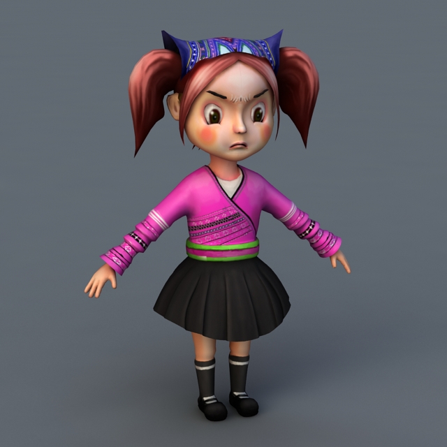 Cute Little Girl 3d rendering