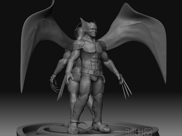 Evil Wolverine 3d rendering