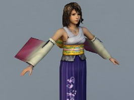 Final Fantasy X Yuna 3d model preview