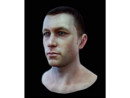White Man Head 3d model preview