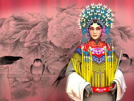 Peking Opera Girl 3d model preview