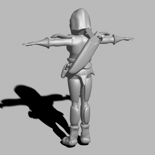 Female Robot Warrior 3d rendering