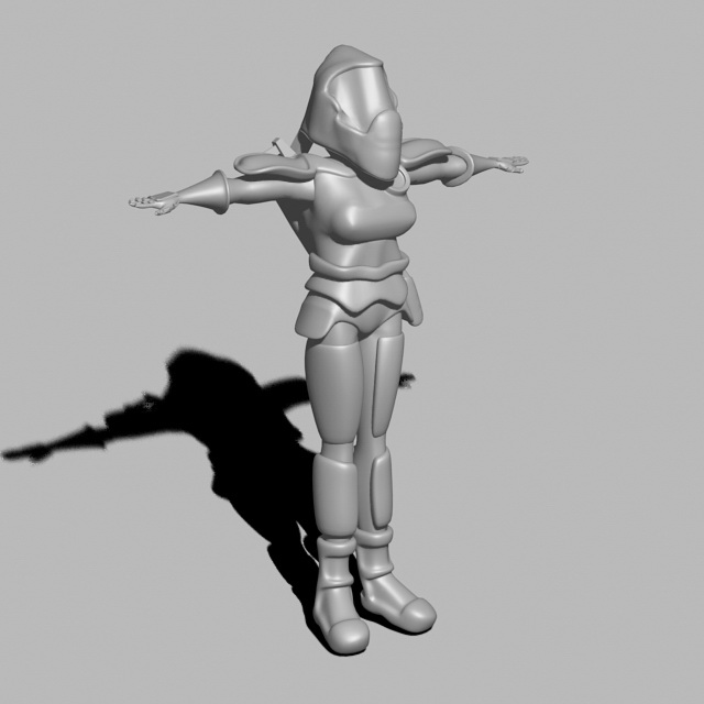 Female Robot Warrior 3d rendering