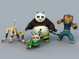 Kung Fu Panda Characters 3d model preview