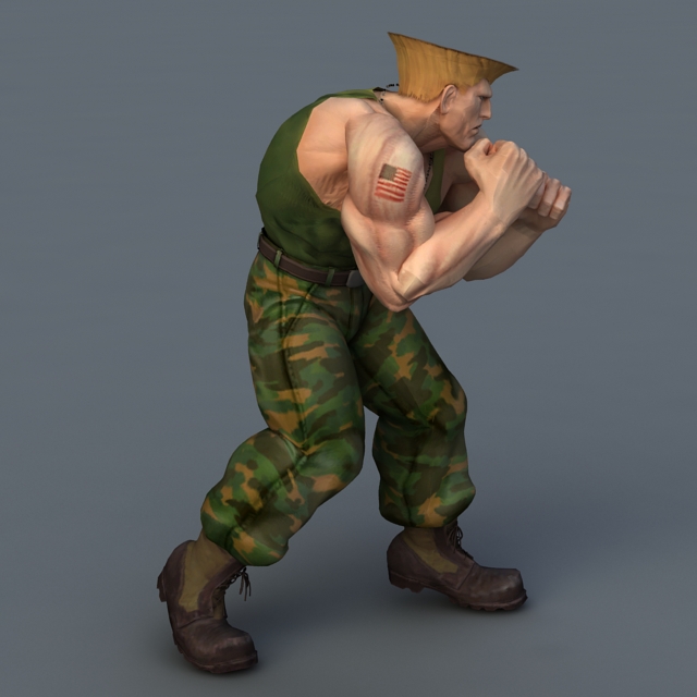 Guile in Super Street Fighter 3d model - CadNav