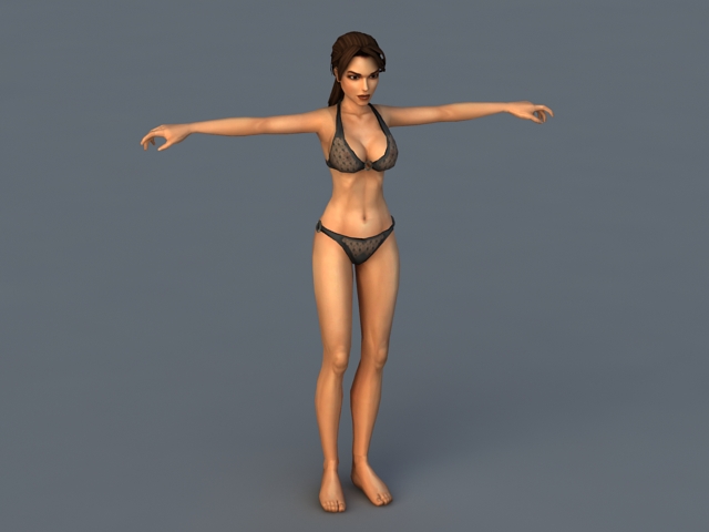 Lara Croft Bikini 3d rendering