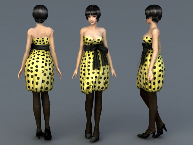 Pretty Fashion Girl 3d rendering