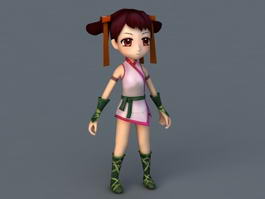 Cartoon Chinese Girl 3d preview
