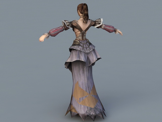 Medieval Noble Lady 3d rendering
