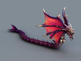 Animated Winged Serpent 3d model preview