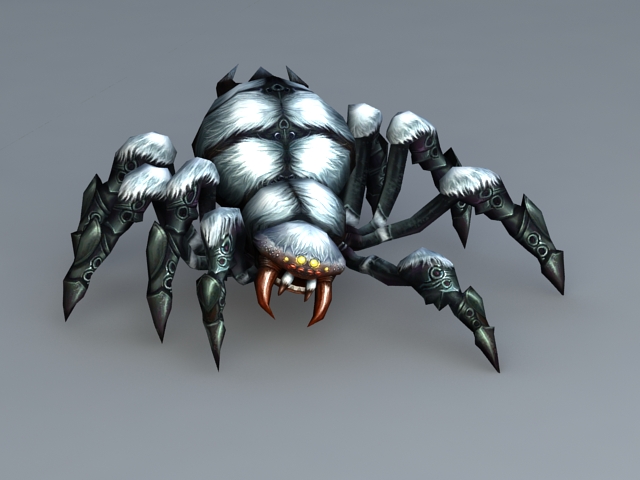 Animated Spider Monster 3d model preview. 